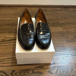 Emme Parsons Danielle Loafers, Espresso Croc, EUC, Size 38.5